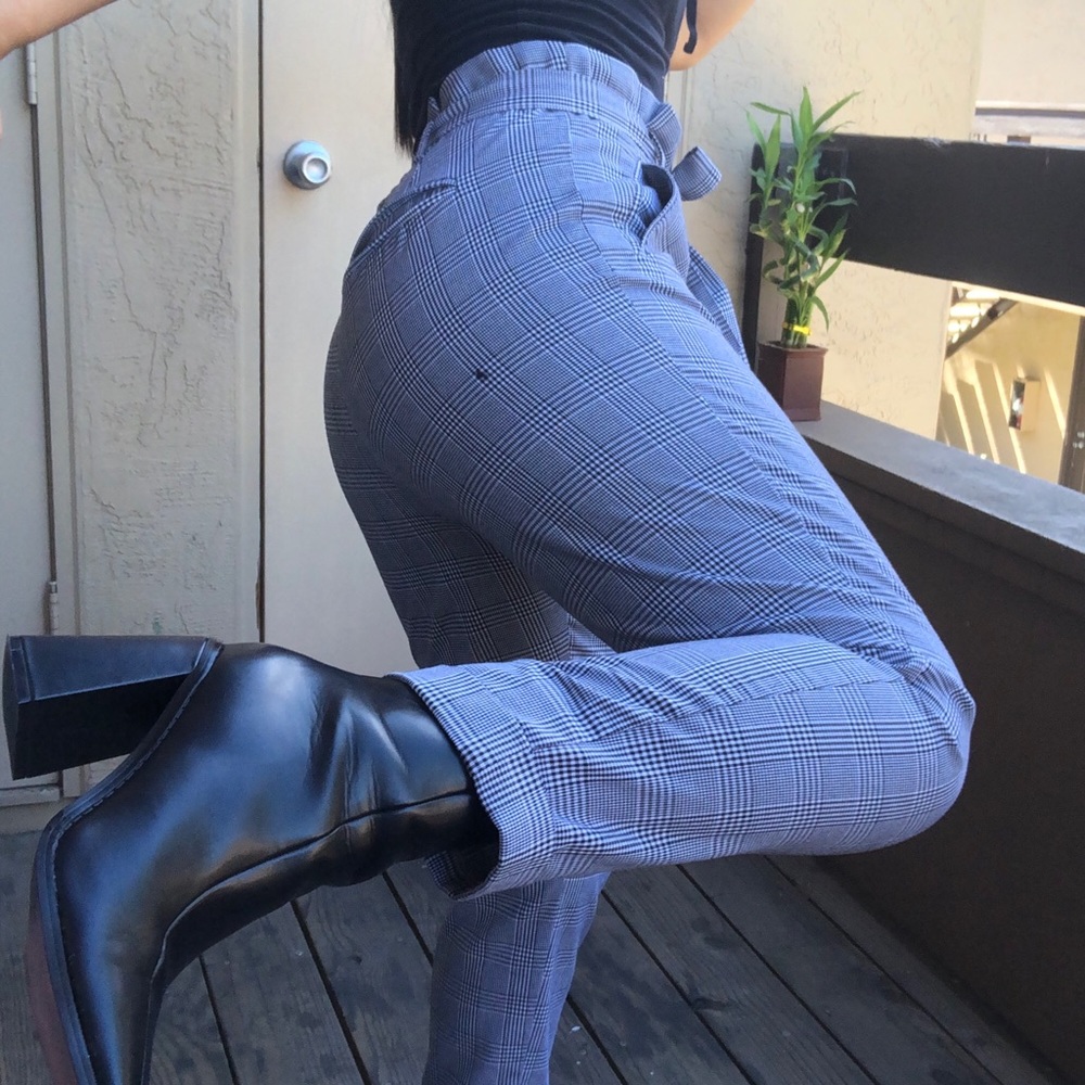 Paperbag Highrise Self-tie Patterned Pants